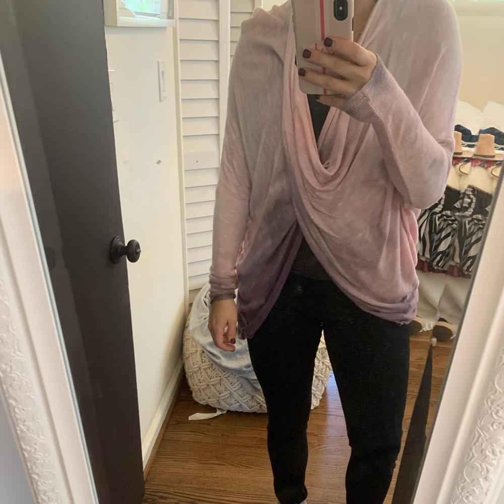 Truehitt Criss Cross Pink & Purple Ombré Top